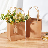 10Pcs Rectangle Paper Bags, with 10Pcs Paper Price Tags & 1Bundle Jute Cord, BurlyWood, Bag: 13x0.4x15cm