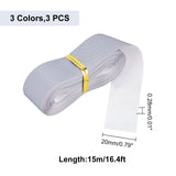 15m 3 Colors Flat TPU Cloth Heat Sealing Tape, with 3Pcs Metallic Wire Twist Ties, Mixed Color, 2x0.028cm, 5m/color