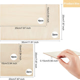 12Pcs 4 Style Basswood Veneer Pieces, Wooden Sheet, for DIY Wood Craft, Mix-shape, Wheat, 10~30x10~20x0.15cm