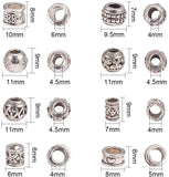 Alloy European Beads, Mixed Shapes, Antique Silver, 11x7x3cm