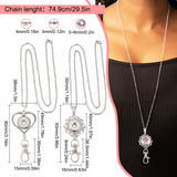 DIY Flower & Butterfly Interchangeable Snap Button Office Lanyard Making Kit, Including Alloy Rhinestone Snap Keychain Making, 304 Stainless Steel Cable Chains Necklaces, Glass Snap Buttons, Mixed Color, 749mm