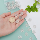 30Pcs 201 Stainless Steel Pendants, Filigree Joiners Findings, Laser Cut, Flat Round with Tree of Life, Stainless Steel Color, 17x14.5x1mm, Hole: 1.5mm