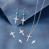40Pcs 5 Style 304 Stainless Steel Pendants, Cross, Silver, 14.5~27x8~16x0.6~0.8mm, Hole: 1.2~2mm, 8pcs/style