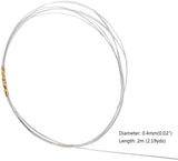 925 Sterling Silver Wire, Round, Silver, 26 Gauge(0.4mm), about 6.56 Feet(2m)/Box