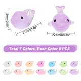 56Pcs 7 Colors Luminous Resin Display Decoration, Glow in the Dark Ornaments, Dolphin, Mixed Color, 22.5x27x15mm, 8pcs/color