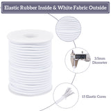 Elastic Cord, White, 3.5mm, about 20m/roll