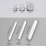 Iron Metal Stamps, Cuboid, Star Pattern, Platinum, 64.5x10x10mm, 3pcs/set