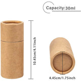 Kraft Paper Packaging Boxes, For Pen Container and Tea Caddy, Tube, BurlyWood, 10.45cm, Capacity: 30ml