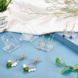 10Pcs Organic Glass Earring Displays, Rectangle, Clear, 3.5x0.2x4.3cm, 10pcs/set
