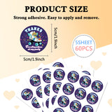 5 Sheets Round Dot PVC Waterproof Decorative Sticker Labels, Self Adhesive Car & Word Decals for Sealing Bag Decoration, Others, 232x175x0.2mm, Sticker: 50mm, 12pcs/sheet