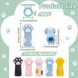 Cat's Paw Cartoon Style Silicone Knitting Needle Point Protectors, Knitting Needle Stoppers with Plastic Knitting Stitch Marker Rings, Mixed Color, Rings: 11.5x1mm,  Inner Diameter: 7.5mm, 50pcs, Stopper: 34x17x12mm, Hole: 7.5mm, 20pcs