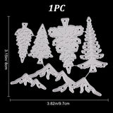 Carbon Steel Cutting Dies Stencils, for DIY Scrapbooking, Photo Album, Decorative Embossing Paper Card, Stainless Steel Color, Mountain & Forest, Mountain & Forest, 80x97x1mm, Hole: 1.2mm