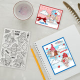 Custom PVC Plastic Clear Stamps, for DIY Scrapbooking, Photo Album Decorative, Cards Making, Gnome, 160x110x3mm