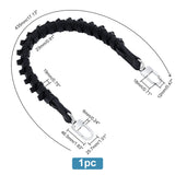 Imitation Leather Braided Bag Handles, with Platinum Tone Alloy Swivel Clasp, Black, 43.5x2.3x1.9cm