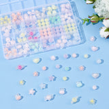 168Pcs 24 Style Transparent Acrylic Beads, Frosted, Bead in Bead, Mixed Shapes, Mixed Color, 9.5~15.5x9~21.5x6~11.5mm, hole: 2~2.5mm
