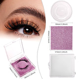 Portable Clear Rectangle Empty Eyelash Case, Glitter False Lashes Holder Storage Box with Lash Tray, for Makeup Lovers, Pearl Pink, 5.8x7x2.05cm, Tray: 58x11.5mm