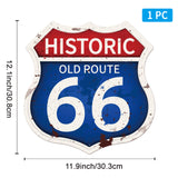 Custom Metal Iron Sign Poster, Welcome Sign, for Home Wall Decoration, Shield Shape, Number Pattern, 308x303x0.3mm