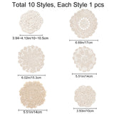 Cup Mat Cotton Coaster, Crochet Cotton Lace Coasters, for Drinks Home Decoration, Bisque, 10pcs/set