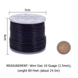 Round Aluminum Wire, Black, 10 Gauge, 2.5mm, about 80.38 Feet(24.5m)/roll