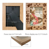 Natural Wood Photo Frames, for Tabletop Display Photo Frame, Rectangle, Dog, 168x218mm, Inner Diameter: 142x90mm