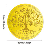 15 Sheets Gold Foil Paper Picture Stickers, Round Dot Decorative Stickers, Tree of Life, 195x80x10mm, Sticker: 35mm in diameter, about 10pcs/sheet