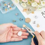 20Pcs 2 Colors Ion Plating(IP) 304 Stainless Steel Stud Earring Findings, with Ear Nuts/Earring Backs and Hole, Heart Shape, Golden & Stainless Steel Color, 12x13x1mm, Pin: 0.8mm, 10pcs/color