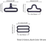 Iron Clasps, Silver 7 Gunmetal, 14x23x4mm, Hole: 2.5x19mm, 50sets/color, 100sets/box