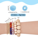 150G 15 Colors 6/0 Glass Seed Opaque Beads, Macaron Color, Round Hole, Round, Mixed Color, 4~4.5x3mm, Hole: 1~1.2mm, 10g/color