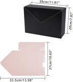 Envelope Gift Boxes, Folding Floral Bouquet Paper Boxes, Polka Dot & Striped Pattern, Mixed Color, 20x30x0.7cm, Unfold: 35.5x27x0.2cm
