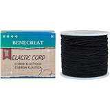 Core Spun Elastic Cord, Black, 1.5mm, 70m/roll