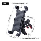 Plastic Bike Phone Holder Mounting Set, Handlebar Phone Mount Clamp for Motorcycle Electric Scooter, Black, packaging: 140x132x65mm