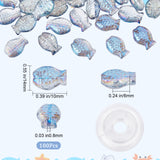 DIY Fish Stretch Bracelet Making Kits, Including Electroplate Glass Beads, Elastic Thread, Sky Blue, Beads: 100Pcs/box