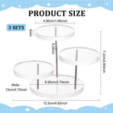 3-Tier Rotatable Acrylic Ring Display Riser Stands, Round Jewelry Organizer Risers for Minifigures, Rings, Earring Storage, Clear, Finish Product: 12x12.5x7.2cm