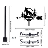 Orangutan Iron Wind Direction Indicator, Weathervane for Outdoor Garden Wind Measuring Tool, Wolf, 250~255x358mm