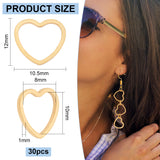 30Pcs 201 Stainless Steel Linking Rings, Heart, Golden, 10.5x12x1mm, Inner Diameter: 10x8mm