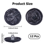 12Pcs 1-Hole Alloy Shank Buttons, Garment Decoration, Electrophoresis Black, 18x9mm, Hole: 2mm