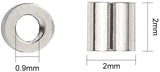 304 Stainless Steel Spacer Beads, Column, with Bead Container, Stainless Steel Color, 2x2mm, Hole: 0.9mm, about 200pcs/box