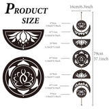 Moon Phase Wood Hanging Wall Decorations, with Cotton Thread Tassels, for Home Wall Decorations, 790mm