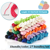 27 Bundles 27 Styles Ployester & Nylon Braided Cord Sets, Chinese Knotting Cord, Round, Mixed Color, 1.5mm, 1 bundle/style