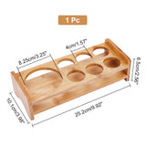 7-Hole Bamboo Glass Holder Display Racks, Whiskey Spirits Wine Glass Holder, for Bar Tasting Serving Tray, Kitchen Tools, Rectangle, BurlyWood, 25.2x10.1x6.5cm, Inner Diameter: 4cm and 8.25cm