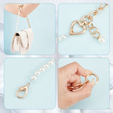 &reg 2Pcs 2 Colors ABS Imitation Pearl Bag Chain, with Alloy Clasp, for Replaceable Strap, Mixed Color, 44~44.5cm, 1pc/color