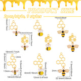 Alloy Enamel Pendants, honeycomb, Bee & Honeycomb Charm, Mixed Color, 27~42mm, 18pcs/set