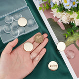 DIY Flat Round Blank Dome Brooch Making Kit, Including 304 Stainless Steel Brooch Settings, Glass Cabochons, Golden, 20Pcs/box