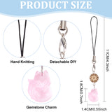Cell Phone Strap Charm Fox Glass & Ivory Nut Charm Hanging Keychain for Women, Phone Decorations Charm, Mixed Color, 10.5~11cm, 4pcs/set