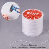 Round Waxed Polyester Cords, Twisted Cords, White, 0.5mm, about 106m/roll