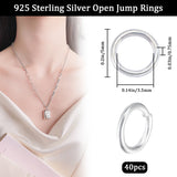 40Pcs 925 Sterling Silver Open Jump Rings, Round Rings, Silver, 5x0.75mm, Hole: 3.5mm