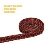 Polyester Braided Lace Trim, Garment Curtain Accessories, Red, 3/4 inch(20mm), about 13.67 Yards(12.5m)/Card
