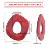 Acrylic Linking Rings, Quick Link Connectors, For Jewelry Chains Making, Imitation Gemstone Style, Mixed Color, 51.5x45x3.5mm, Inner Diameter: 23x16mm, 10colors, 4pcs/color, 40pcs/bag