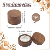 Round Wooden Single Ring Storage Boxes with Velvet Inside, Jewelry Gift Case for Rings, White, 4.95x3.6cm
