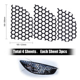 Paper Rear Tail Light Honeycomb Stickers, for Car, Black, 358x211x0.2mm, 2 sheet/set